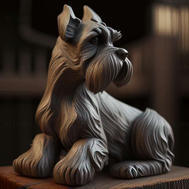 3D model Zwergschnauzer dog (STL)